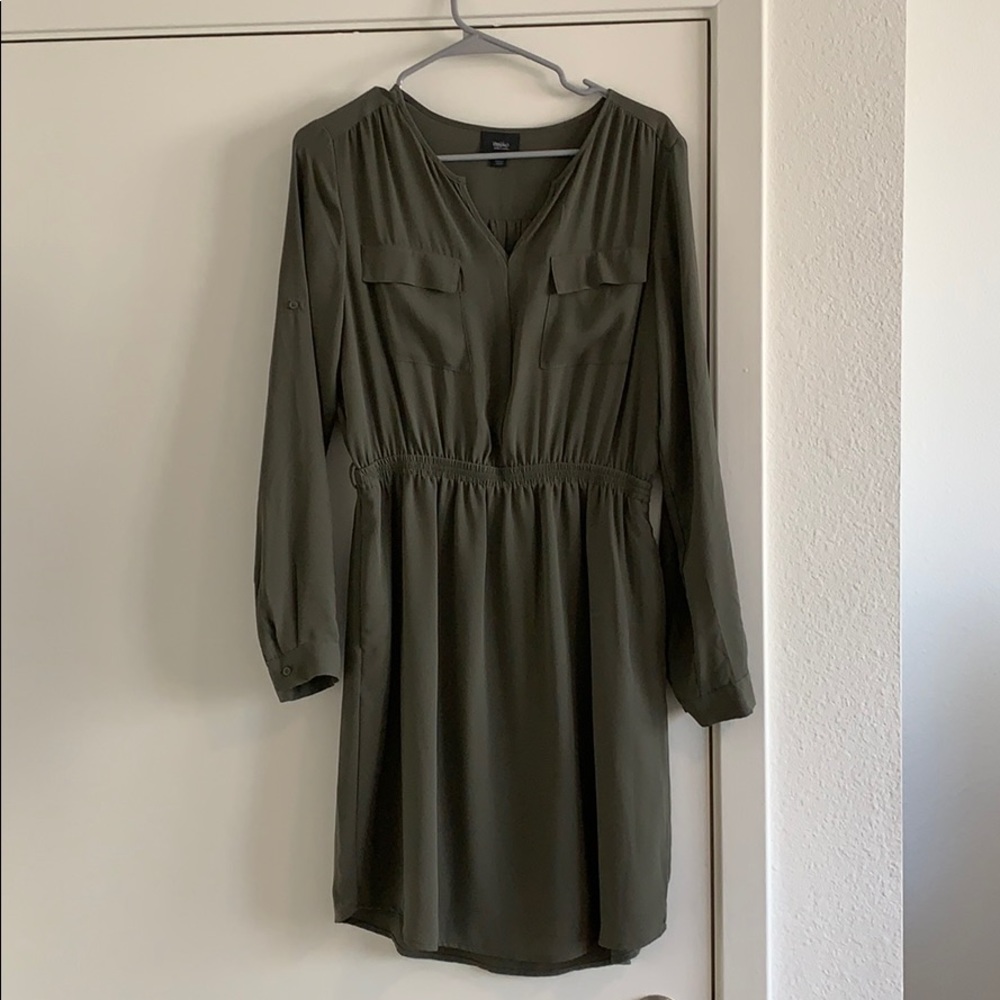 Olive green long sleeve dress